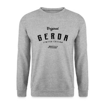 Gerda Limited Edition - Unisex Pullover - Weißgrau meliert - Vorne - Alina (178cm) & Michal (187cm)