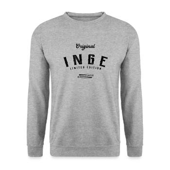 Inge Limited Edition - Unisex Pullover - Weißgrau meliert - Vorne - Alina (178cm) & Michal (187cm)