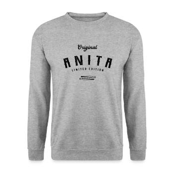 Anita Limited Edition - Unisex Pullover - Weißgrau meliert - Vorne - Alina (178cm) & Michal (187cm)