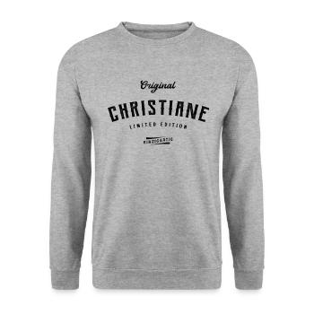 Christiane Limited Edition - Unisex Pullover - Weißgrau meliert - Vorne - Alina (178cm) & Michal (187cm)
