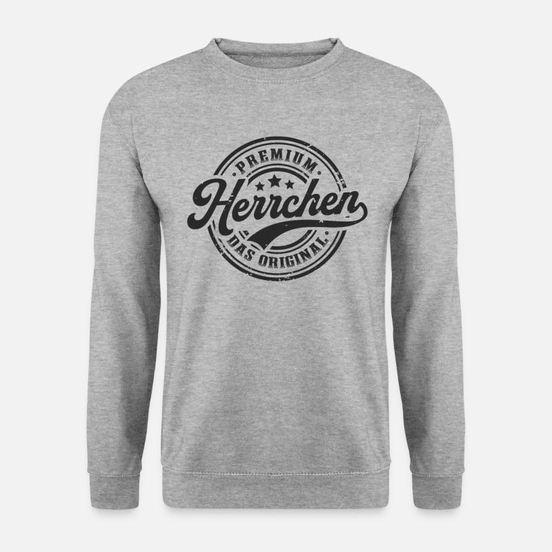 Herrchen Original Hundeliebhaber Lustiges Hunde - Unisex Pullover - Weißgrau meliert