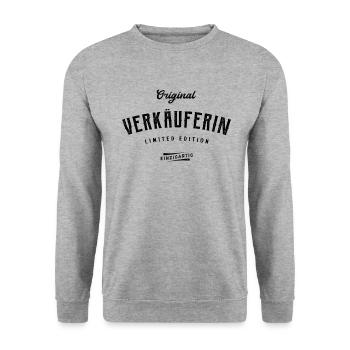 Verkäuferin Limited Edition - Unisex Pullover - Weißgrau meliert - Vorne - Alina (178cm) & Michal (187cm)