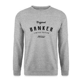 Banker Limited Edition Bankkaufmann - Unisex Pullover - Weißgrau meliert - Vorne - Alina (178cm) & Michal (187cm)