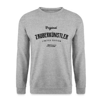 Zauberkünstler Limited Edition Magier Zauberer - Unisex Pullover - Weißgrau meliert - Vorne - Alina (178cm) & Michal (187cm)