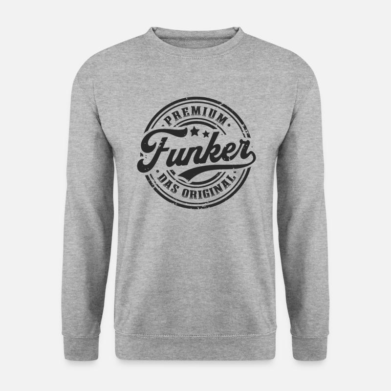 Amateurfunk Original Retro Funker Amateurfunker - Unisex Pullover - Weißgrau meliert