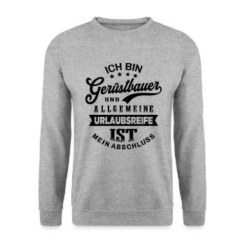 Gerüstbauer Urlaub Lustig Gerüstbau - Unisex Pullover - Weißgrau meliert - Vorne - Alina (178cm) & Michal (187cm)