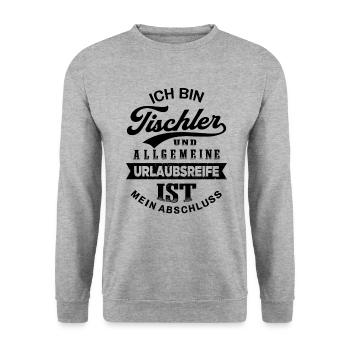 Tischler Urlaub Lustiges Tischlerei - Unisex Pullover - Weißgrau meliert - Vorne - Alina (178cm) & Michal (187cm)