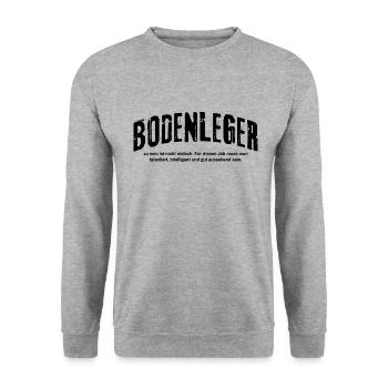 Bodenleger zu sein ist nicht einfach Lustiges - Unisex Pullover - Weißgrau meliert - Vorne - Alina (178cm) & Michal (187cm)