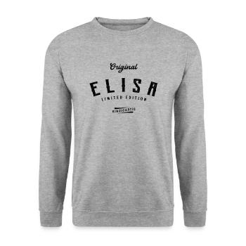 Elisa Limited Edition - Unisex Pullover - Weißgrau meliert - Vorne - Alina (178cm) & Michal (187cm)