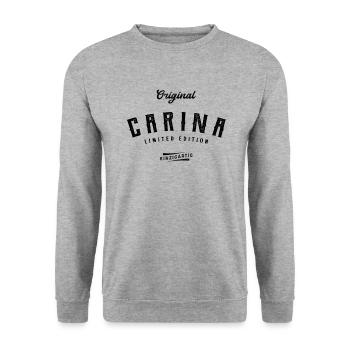 Carina Limited Edition - Unisex Pullover - Weißgrau meliert - Vorne - Alina (178cm) & Michal (187cm)