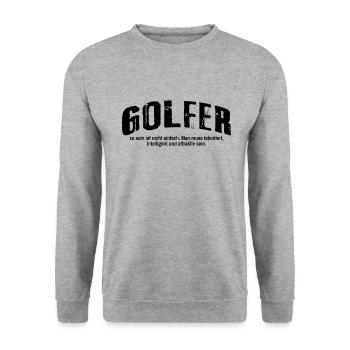 Golfer Humor Golfspieler Lustiges Golf - Unisex Pullover - Weißgrau meliert - Vorne - Alina (178cm) & Michal (187cm)