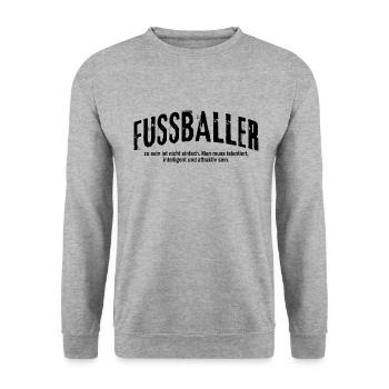 Fußballer zu sein ist nicht einfach Lustiges - Unisex Pullover - Weißgrau meliert - Vorne - Alina (178cm) & Michal (187cm)