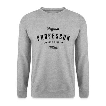 Professor Limited Edition Uni Lustig Professoren - Unisex Pullover - Weißgrau meliert - Vorne - Alina (178cm) & Michal (187cm)