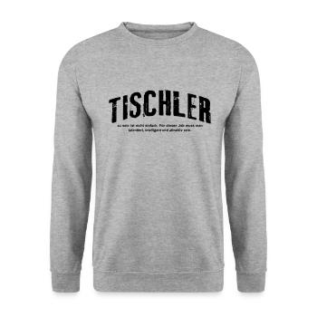 Tischler zu sein ist nicht einfach Lustiges - Unisex Pullover - Weißgrau meliert - Vorne - Alina (178cm) & Michal (187cm)