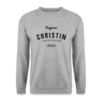 Christin Limited Edition - Unisex Pullover - Weißgrau meliert - Vorne - Alina (178cm) & Michal (187cm)