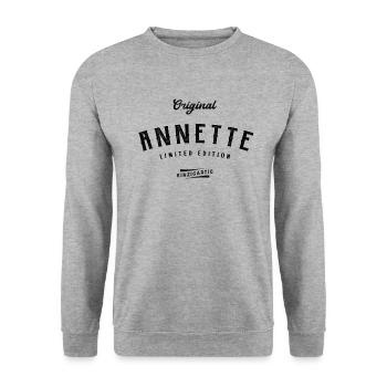 Annette Limited Edition - Unisex Pullover - Weißgrau meliert - Vorne - Alina (178cm) & Michal (187cm)