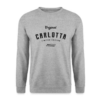 Carlotta Limited Edition - Unisex Pullover - Weißgrau meliert - Vorne - Alina (178cm) & Michal (187cm)