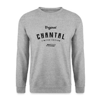 Chantal Limited Edition - Unisex Pullover - Weißgrau meliert - Vorne - Alina (178cm) & Michal (187cm)