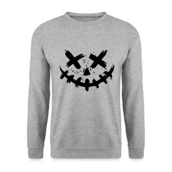 Halloween Horror Mask Disguise - Unisex Sweatshirt - salt & pepper - Front - Alina (178cm) & Michal (187cm)
