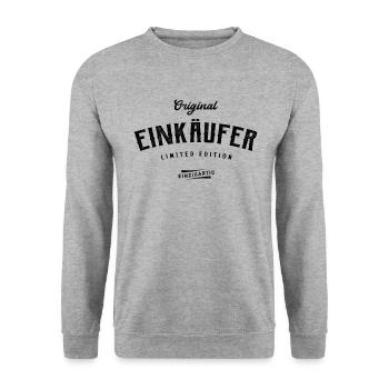 Einkäufer Limited Edition Einkauf - Unisex Pullover - Weißgrau meliert - Vorne - Alina (178cm) & Michal (187cm)