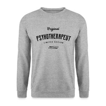 Psychotherapeut Limited Edition - Unisex Pullover - Weißgrau meliert - Vorne - Alina (178cm) & Michal (187cm)