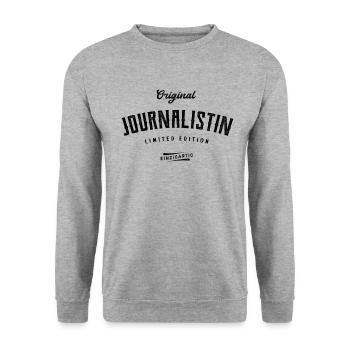 Journalistin Limited Edition - Unisex Pullover - Weißgrau meliert - Vorne - Alina (178cm) & Michal (187cm)