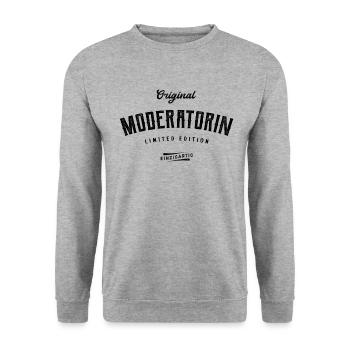 Moderatorin Limited Edition - Unisex Pullover - Weißgrau meliert - Vorne - Alina (178cm) & Michal (187cm)