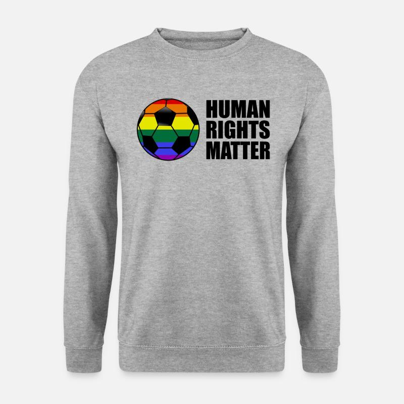 Menschenrechte human rights matter Regenbogen - Unisex Pullover - Weißgrau meliert