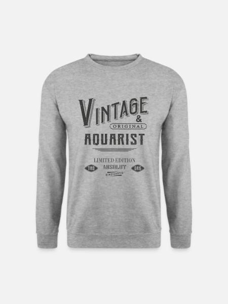 Aquarist Vintage - Unisex Pullover - Weißgrau meliert