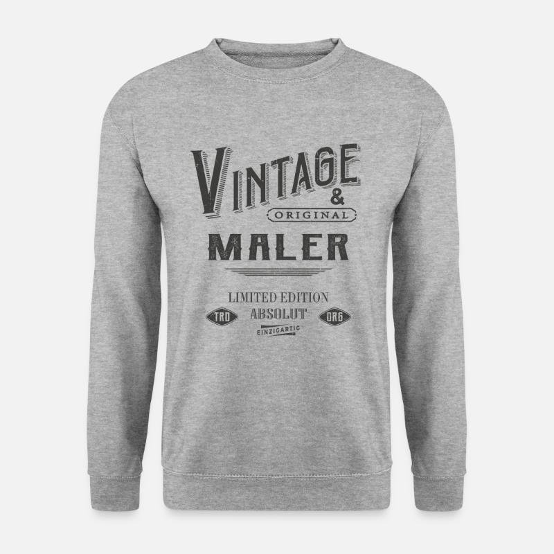Maler Vintage - Unisex Pullover - Weißgrau meliert