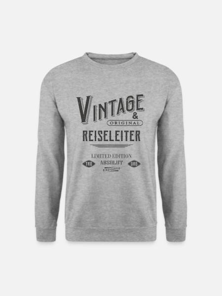 Reiseleiter Vintage - Unisex Pullover - Weißgrau meliert