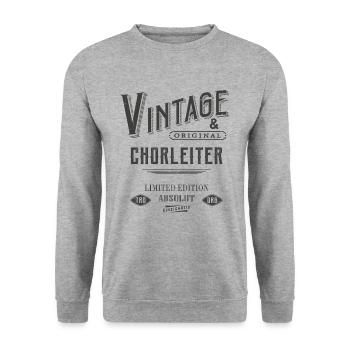 Chorleiter Vintage - Unisex Pullover - Weißgrau meliert - Vorne - Alina (178cm) & Michal (187cm)