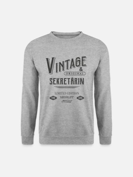 Sekretärin Vintage - Unisex Pullover - Weißgrau meliert