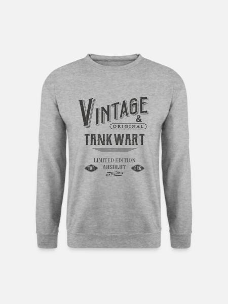 Tankwart Vintage - Unisex Pullover - Weißgrau meliert