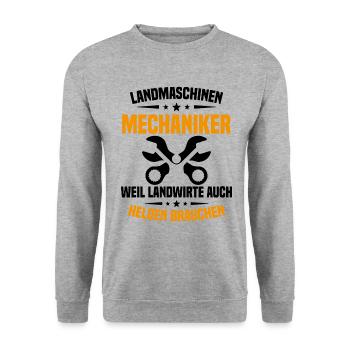 Mécanicien en machines agricoles Tracteur - Sweat-shirt Unisexe - gris chiné - Devant - Alina (178cm) & Michal (187cm)