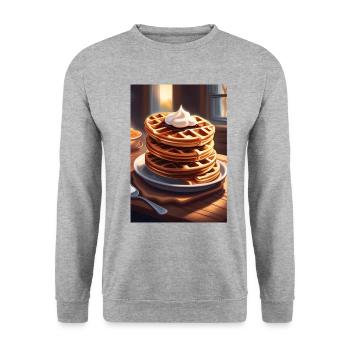 Tas de crêpes - Sweat-shirt Unisexe - gris chiné - Devant - Alina (178cm) & Michal (187cm)