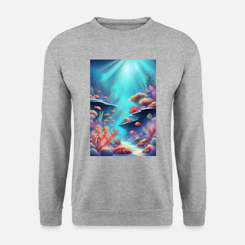 Korallenriffe - Unisex Pullover - Weißgrau meliert