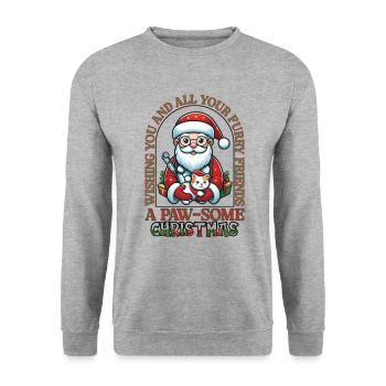 Santa Vet Christmas Greetings Gifts For Pet Lovers - Unisex Sweatshirt - salt & pepper - Front - Alina (178cm) & Michal (187cm)
