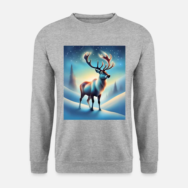 Magische Winternacht - Unisex Pullover - Weißgrau meliert