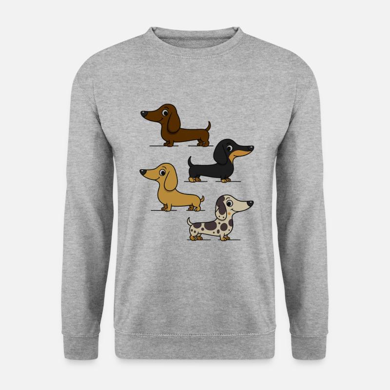 Dackel - Unisex Pullover - Weißgrau meliert