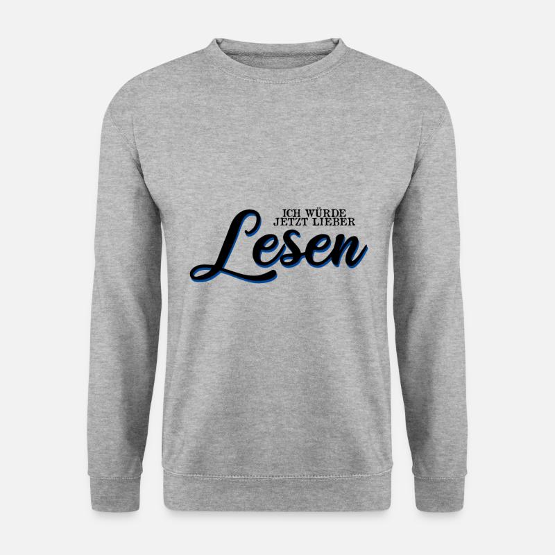 Ich Würde Jetzt Lieber Lesen - Unisex Pullover - Weißgrau meliert