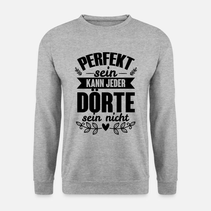 Dörte - Perfekt Sein Kann Jeder Dörte Sein Nicht - Unisex Pullover - Weißgrau meliert