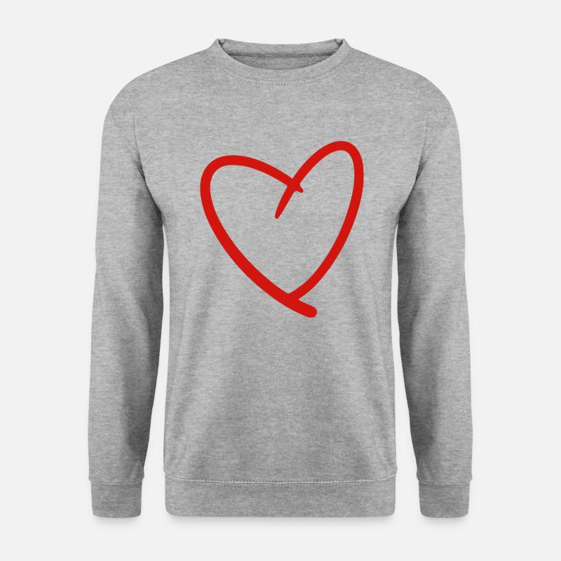 red heart drawn - Unisex Sweatshirt - salt & pepper