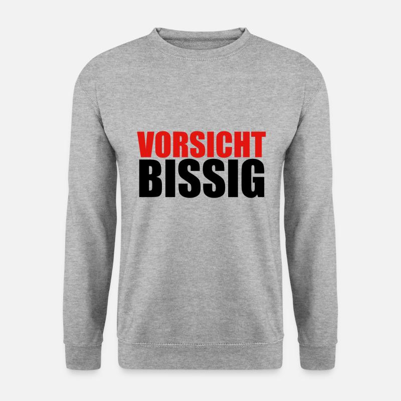 vorsicht bissig - Unisex Pullover - Weißgrau meliert