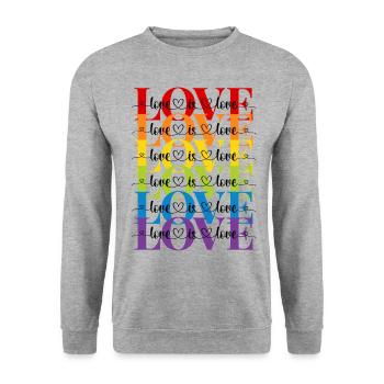 love is love - Unisex Sweatshirt - salt & pepper - Front - Alina (178cm) & Michal (187cm)