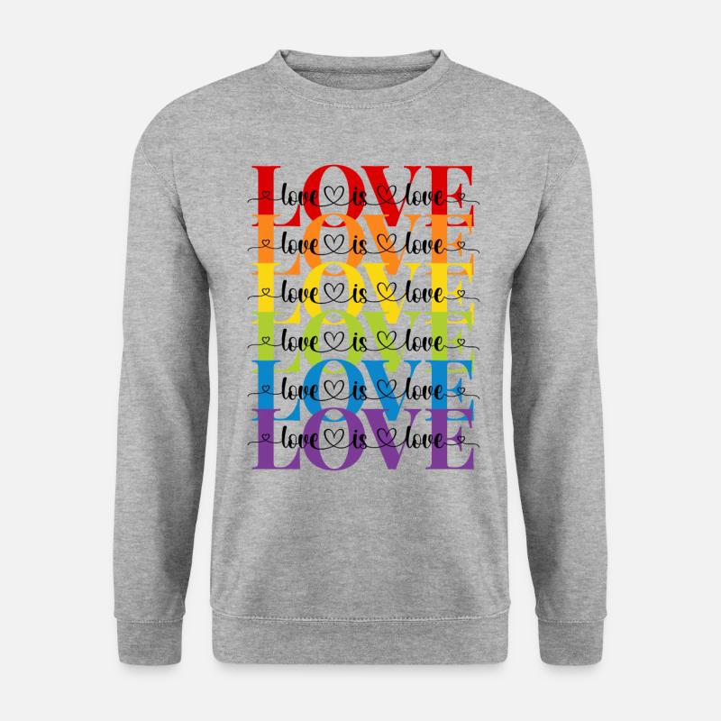 love is love - Unisex Pullover - Weißgrau meliert