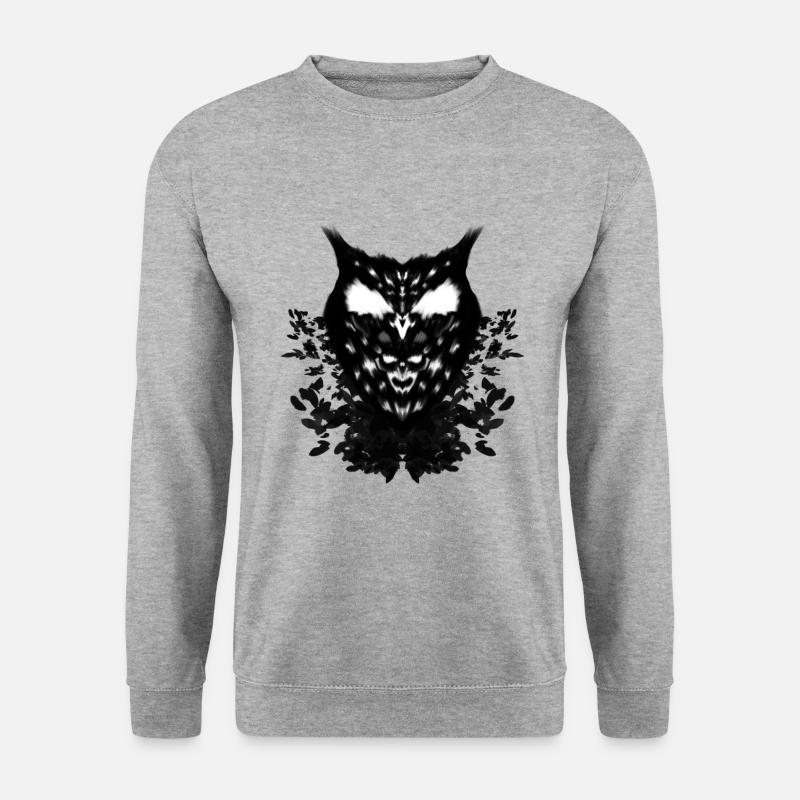 Nachteule - Unisex Pullover - Weißgrau meliert