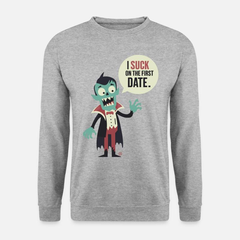 Little cheeky Vampire - Unisex Pullover - Weißgrau meliert