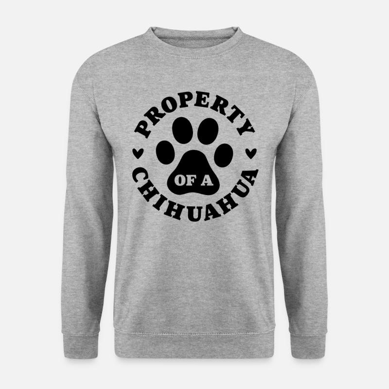 Eigentum eines Chihuahua - Unisex Pullover - Weißgrau meliert