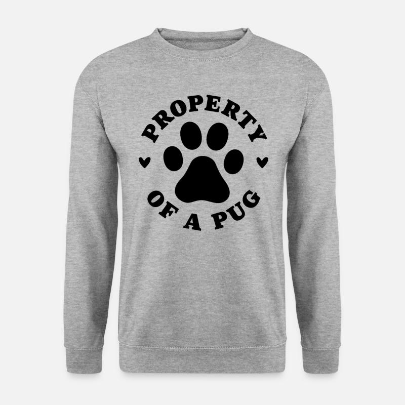 Eigentum eines Mops - Unisex Pullover - Weißgrau meliert